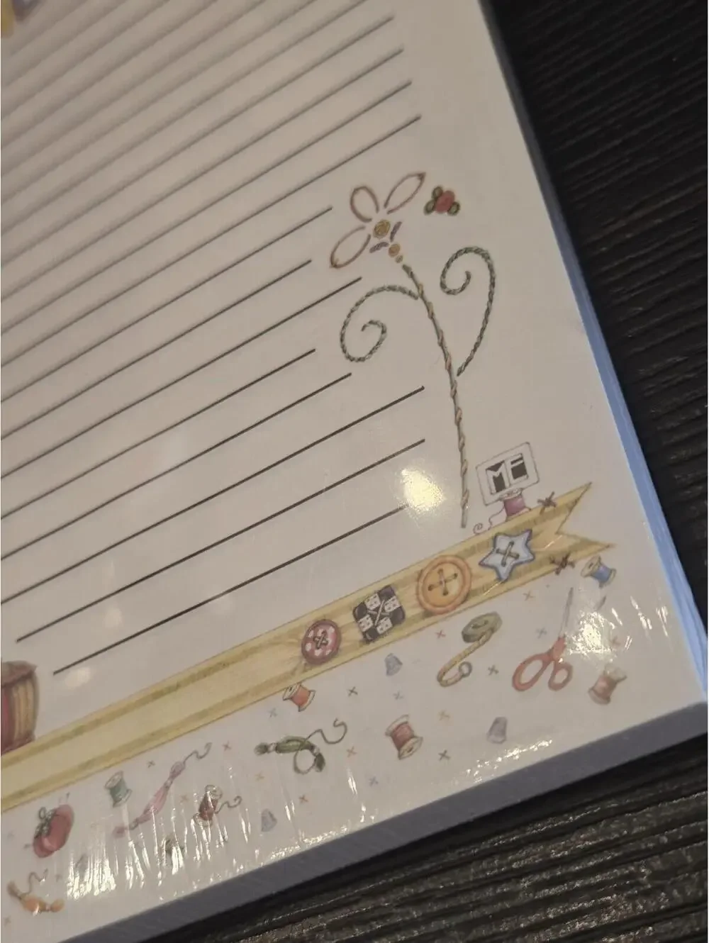 2003 Mary Engelbreit Stitch In Time Magnetic Memo Pad Factory Sealed Sewing